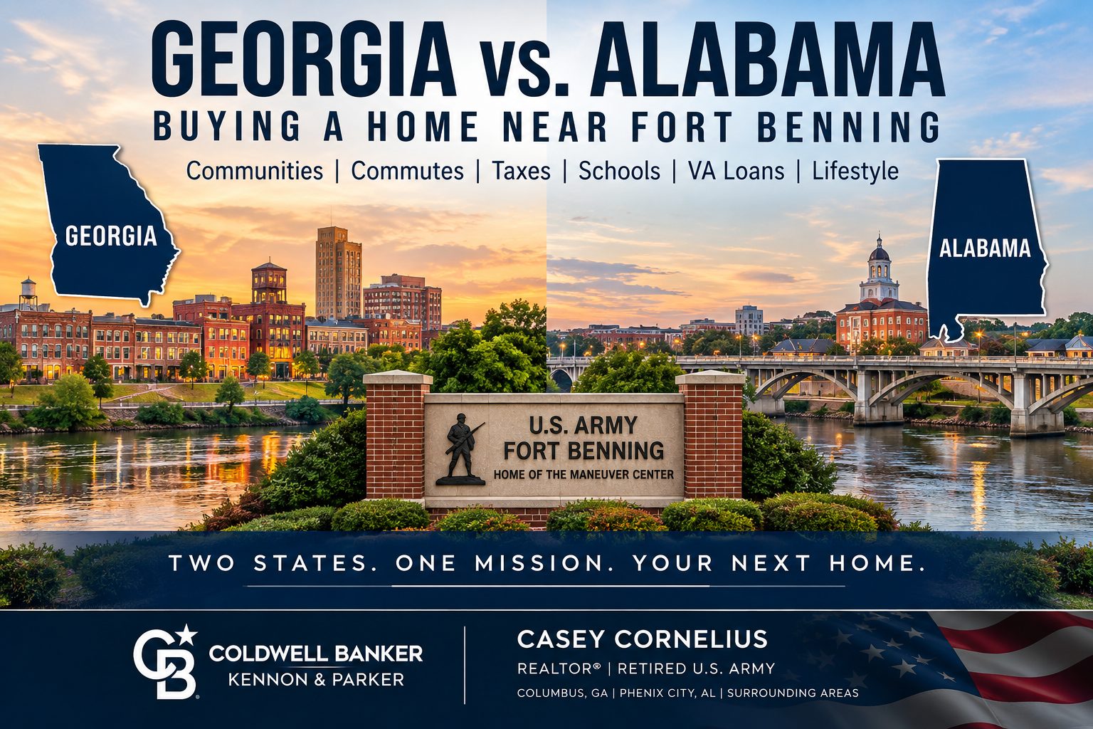 Georgia vs Alabama home buying near Fort Benning for military families