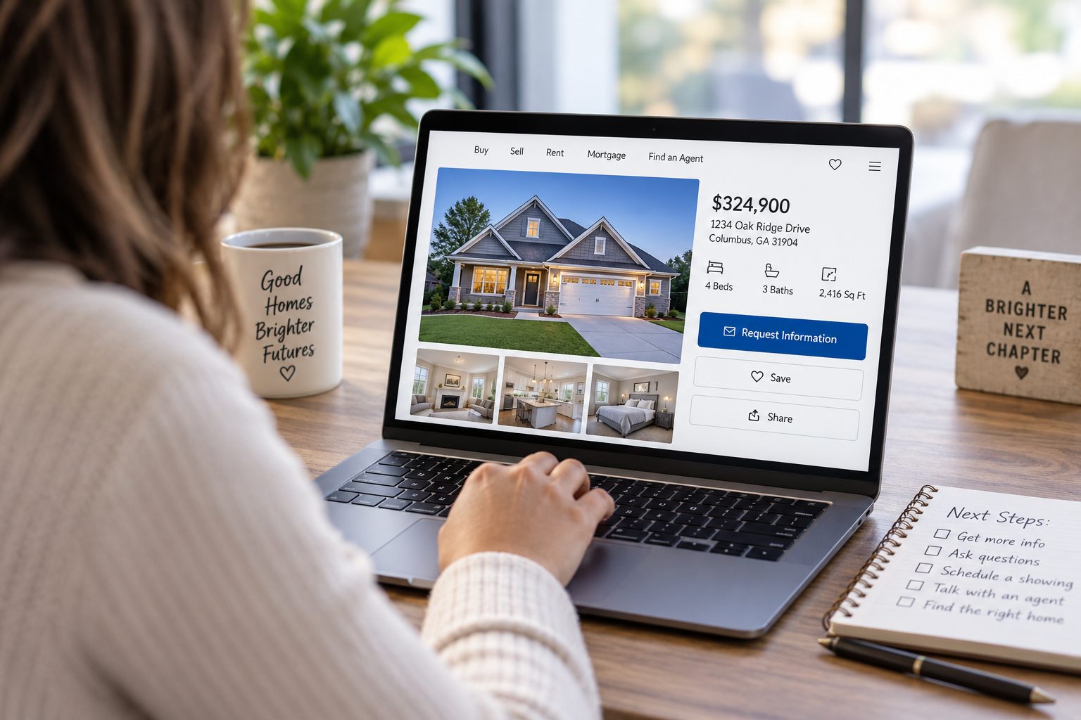 Buyer requesting information on a house online